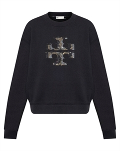 Толстовка с вышитым логотипом, черный Tory burch