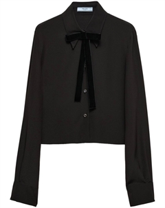 Рубашка с бантом, черный Prada