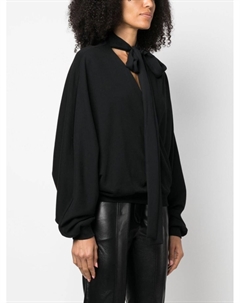Блузка с запахом и шарфом, черный Blumarine