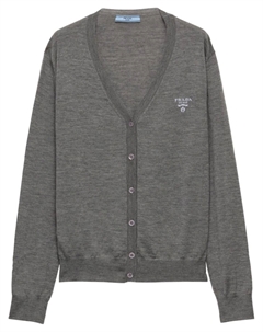 Кашемировый кардиган, серый Prada