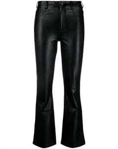 Расклешенные брюки из искусственной кожи, черный Paige