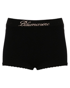 Мини-шорты с логотипом и жаккардом, черный Blumarine