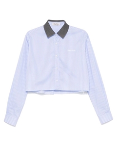 Рубашка в полоску, синий Miu miu