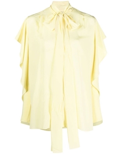 Шелковая блузка с оборками, желтый Del core
