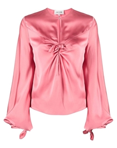 Блузка с узлом, розовый Del core