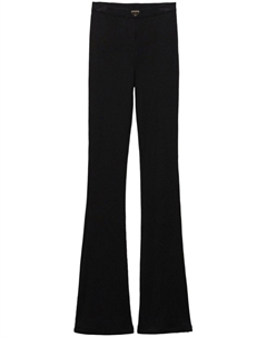 Брюки из трикотажного джерси с ребристым узором, черный Prada