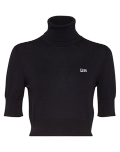 Укороченный топ D2 с высоким воротником, черный Dsquared2