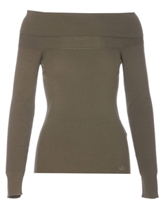 Джемпер с логотипом, зеленый Liu jo