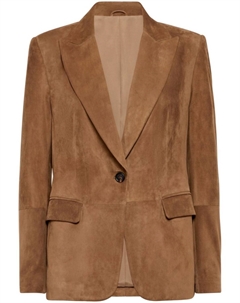 Замшевый пиджак, коричневый Brunello cucinelli