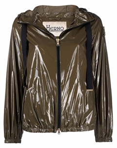 Куртка на молнии с капюшоном, зеленый Herno