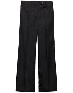 Прямые брюки с треугольным логотипом, черный Prada