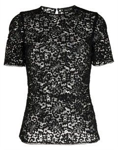 Футболка с короткими рукавами и кружевом, черный Del core