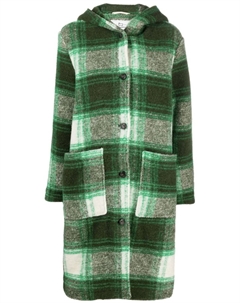 Пальто в клетку с капюшоном, зеленый Woolrich