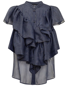 Блузка с металлическими нитями, синий Rochas