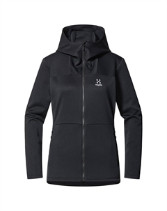 Флисовая жилетка Women's Willow Mid Hood, цвет True Black Haglöfs
