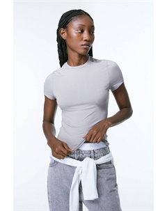 Приталенная футболка, серый H&m