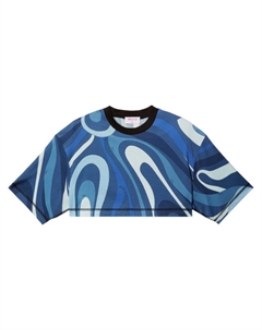Футболка с принтом «мармо», синий Pucci