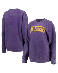Женский свитшот Pressbox Purple LSU Tigers с удобным шнурком в винтажном стиле, базовый пуловер с аркой Unbranded