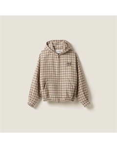 Клетчатый пиджак, коричневый Miu miu