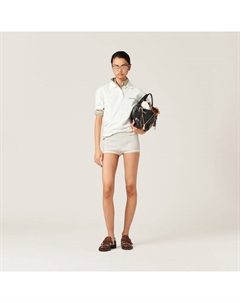 Хлопковые трикотажные шорты, белый Miu miu