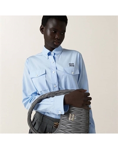 Рубашка из поплина, голубой Miu miu