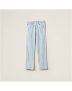 Джинсы с пятью карманами из денима шамбре., голубой Miu miu