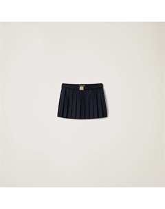 Короткая юбка батавия со складками, синий Miu miu