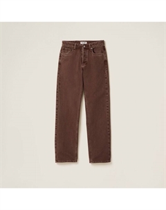 Джинсы с пятью карманами из бычьего денима, коричневый Miu miu