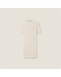 Хлопковое платье, белый Miu miu