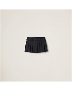 Полосатая плиссированная юбка, черный Miu miu