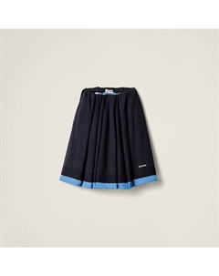 Юбка из трикотажа и поплина, синий Miu miu