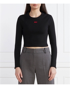 Блуза Dafilomena_1 Cropped Fit, черный Hugo