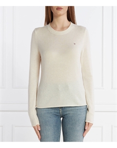 Свитер из шерсти SOFT C-NK Regular Fit, кремовый Tommy hilfiger