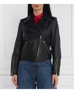 Кожаная куртка di pelle Lujana Slim Fit, черный Hugo