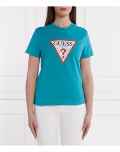 Футболка Classic fit, бирюзовый Guess