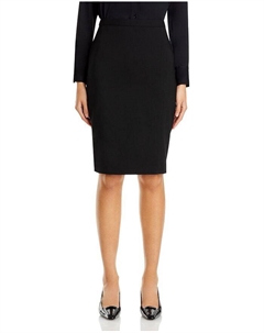 Шерстяная эластичная юбка-карандаш, черный Theory