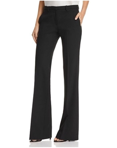 Брюки-клеш из смесовой шерсти Demitria, черный Theory