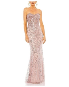 Украшенное платье без бретелек, розовый Mac duggal
