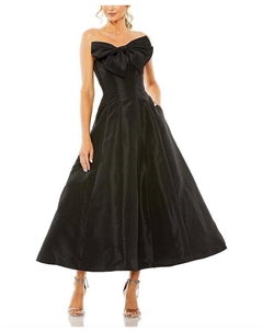 Бальное платье без бретелек с бантом, черный Mac duggal