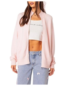 Кардиган оверсайз с двойной молнией Montie, розовый Edikted