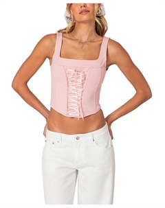 Ballet Baby Корсет на шнуровке, розовый Edikted