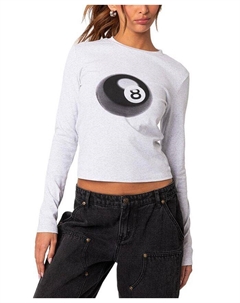 Футболка для бильярда с длинными рукавами, серый Edikted