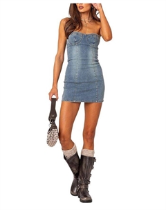 Джинсовое мини-платье Alissa, синий Edikted