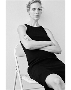 Платье mom в рубчик из джерси, черный H&m