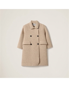 Жакет из шерсти с вышивкой, бежевый Miu miu