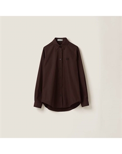 Рубашка из поплина, коричневый Miu miu