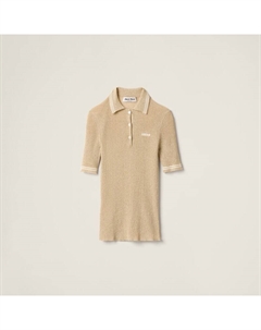 Рубашка-Поло Ламе, золотой Miu miu