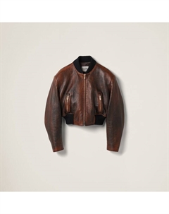 Куртка из кожи наппа, коричневый Miu miu