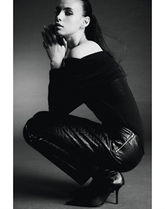 Прямые брюки с покрытием, черный H&m