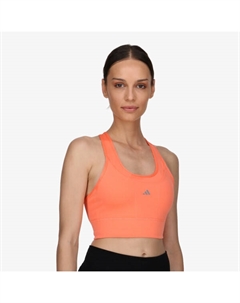 Спортивный бюстье с карманом для бега средней поддержки, серый Adidas